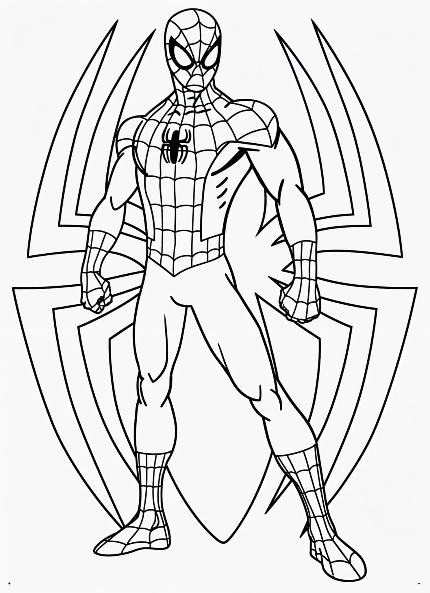 Fargeleggingsbilde Spiderman med logo